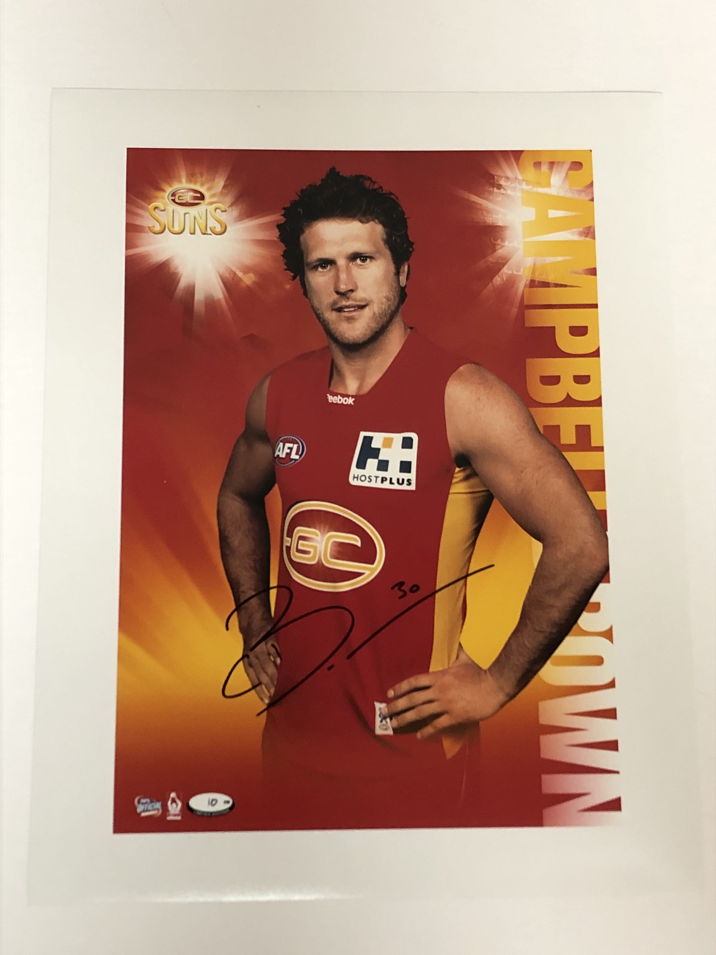 Gold Coast Suns- Signed and Framed Hero Shot – Campbell Brown
