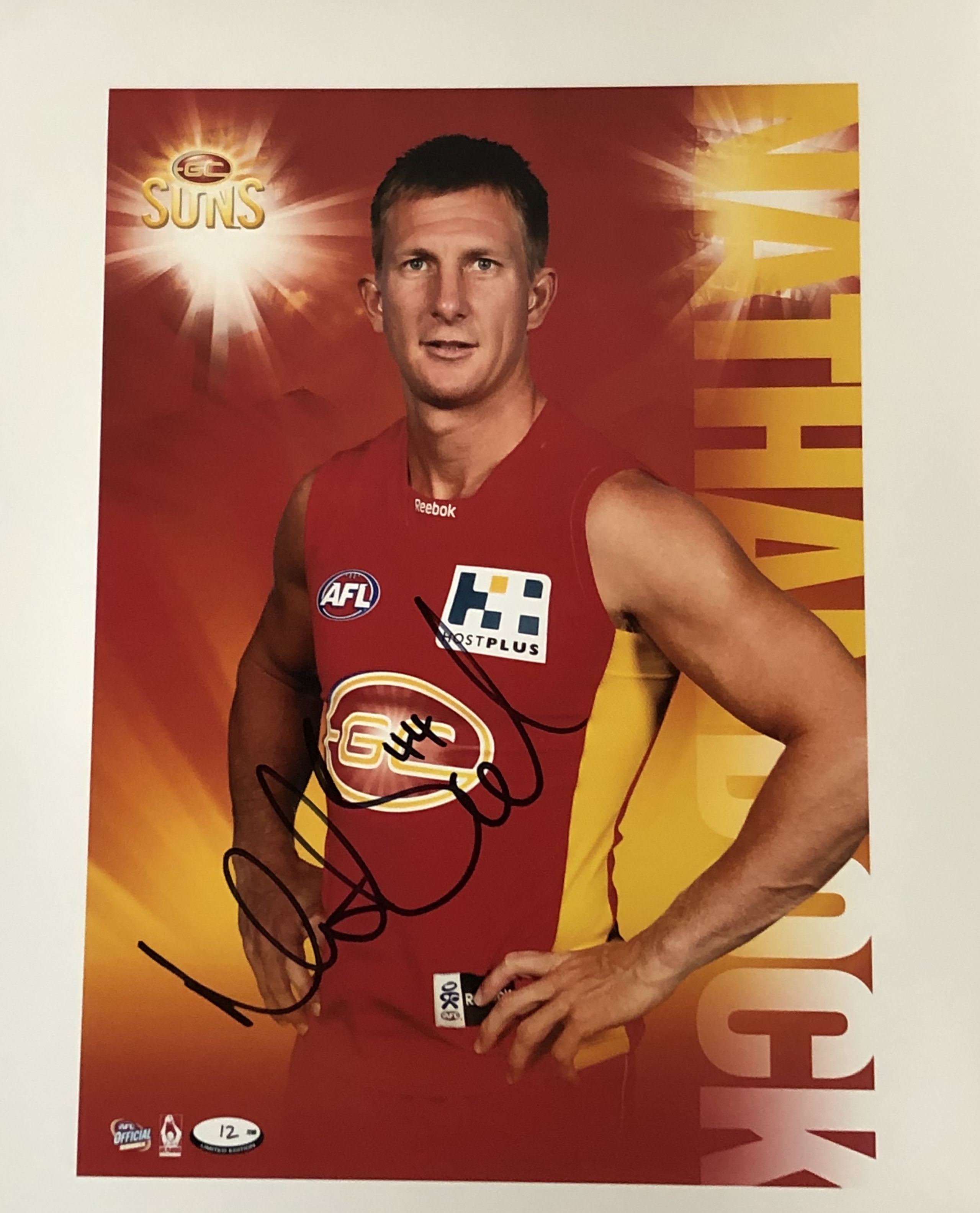 Gold Coast Suns- Signed and Framed Hero Shot – Nathan Bock