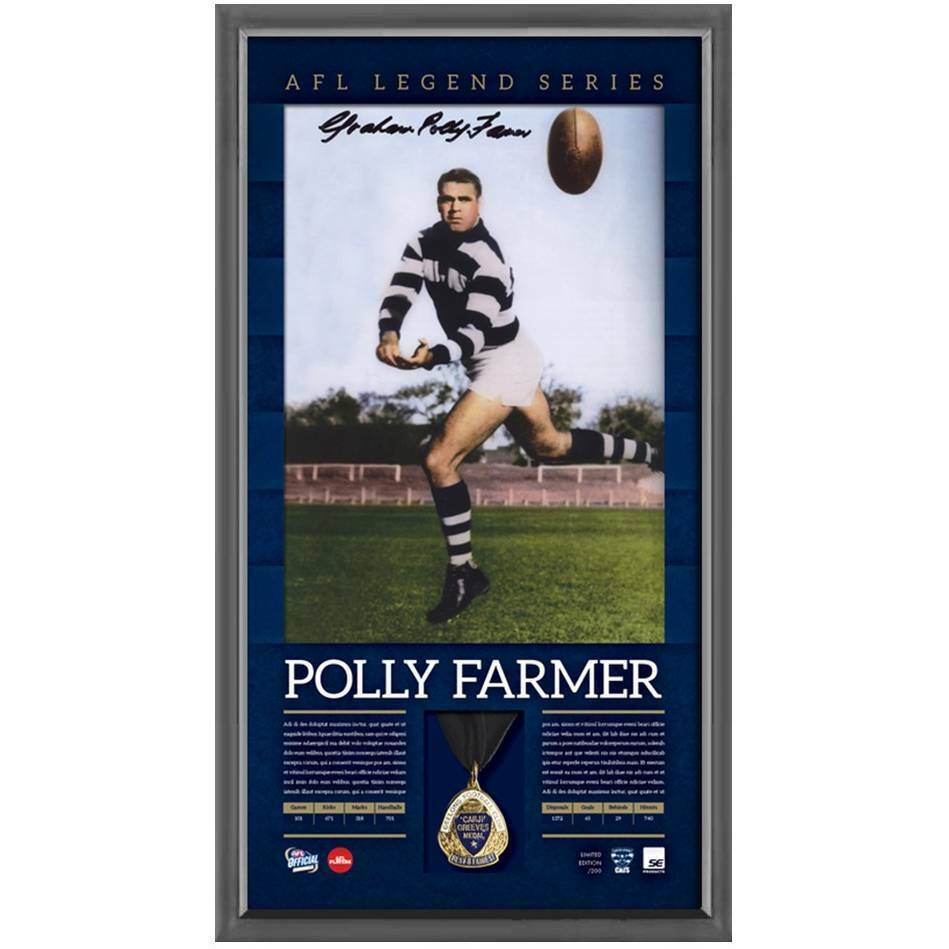 Geelong Cats -Graham Polly Farmer Hand Signed Limited Edition Legend S...
