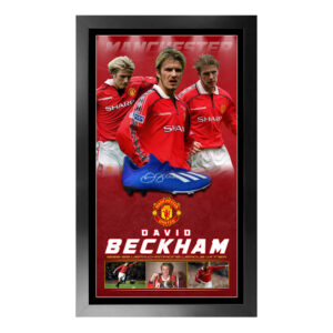 Soccer - David Beckham Manchester United Signed & Framed Boot