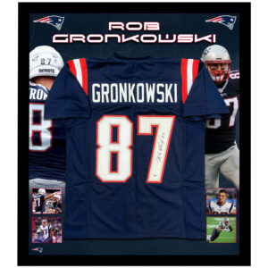 NFL – Rob Gronkowski Signed & Framed New England Patriots Jersey (PSA DNA)