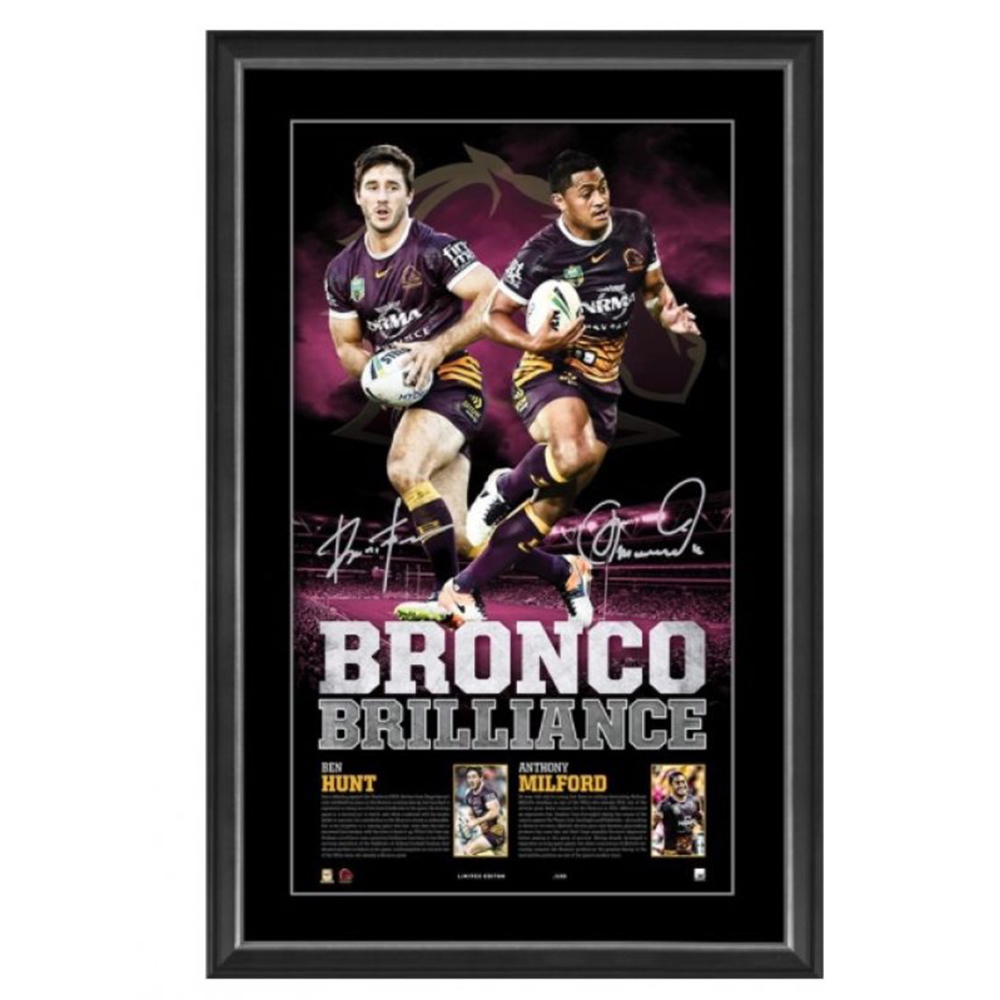 Brisbane Broncos – Anthony Milford & Ben Hunt Signed Framed ...