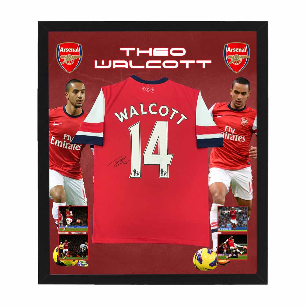 Soccer – Theo Walcott Signed & Framed Arsenal FC Jersey