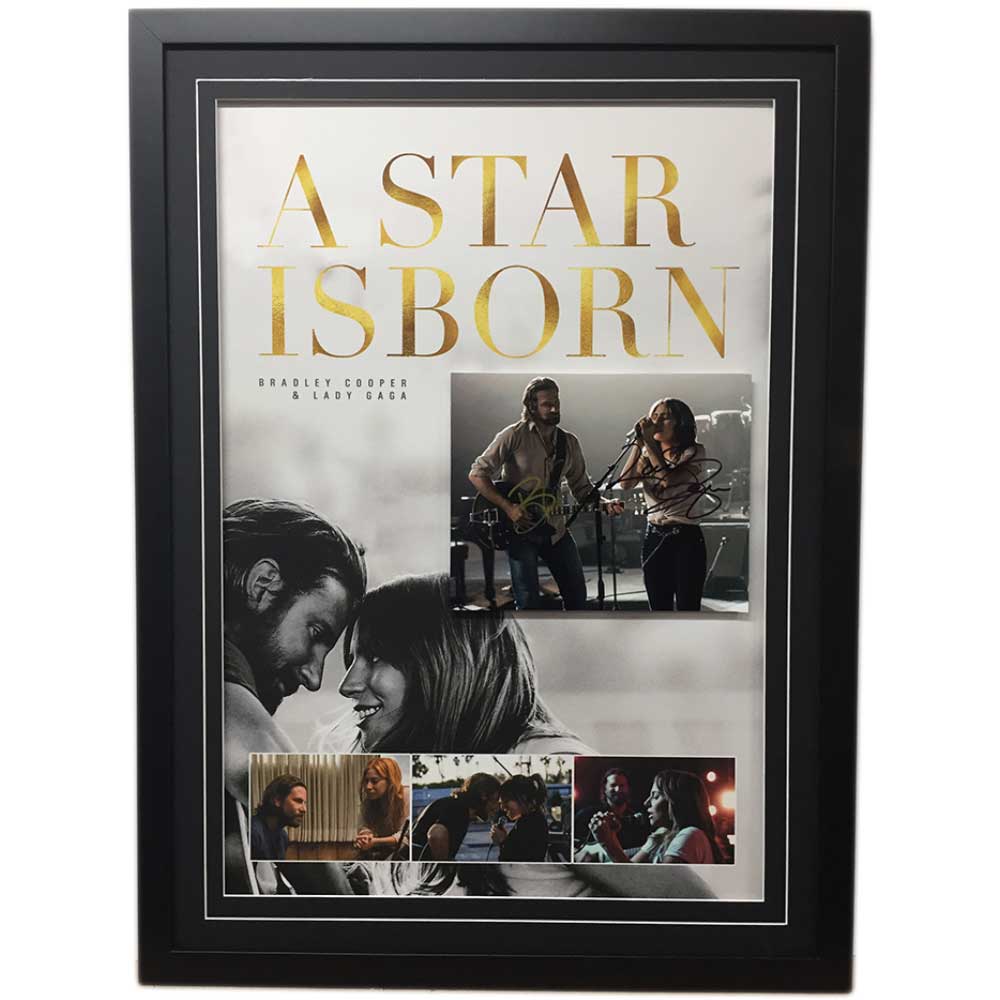 A Star Is Born – Lady Gaga and Bradley Cooper Signed & Frame...