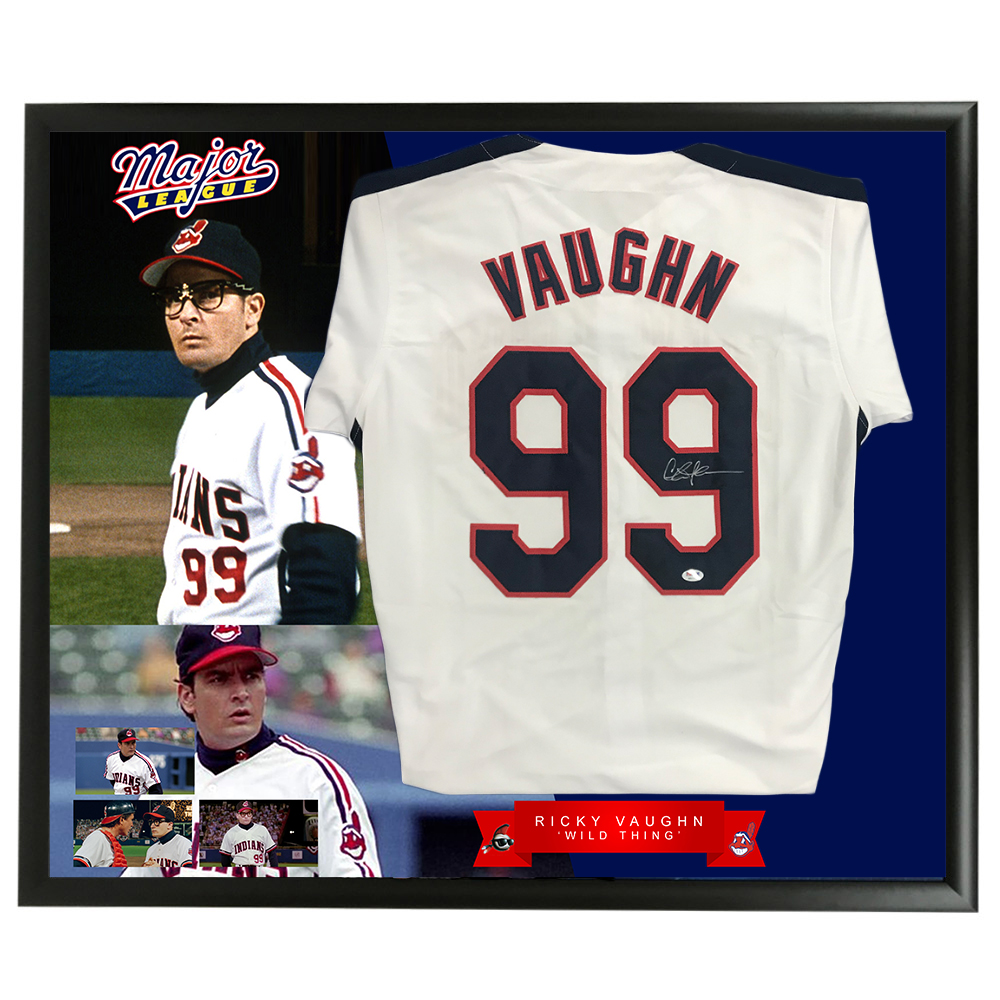 Charlie Sheen Wild Thing Autographed White Baseball Jersey PSA/DNA