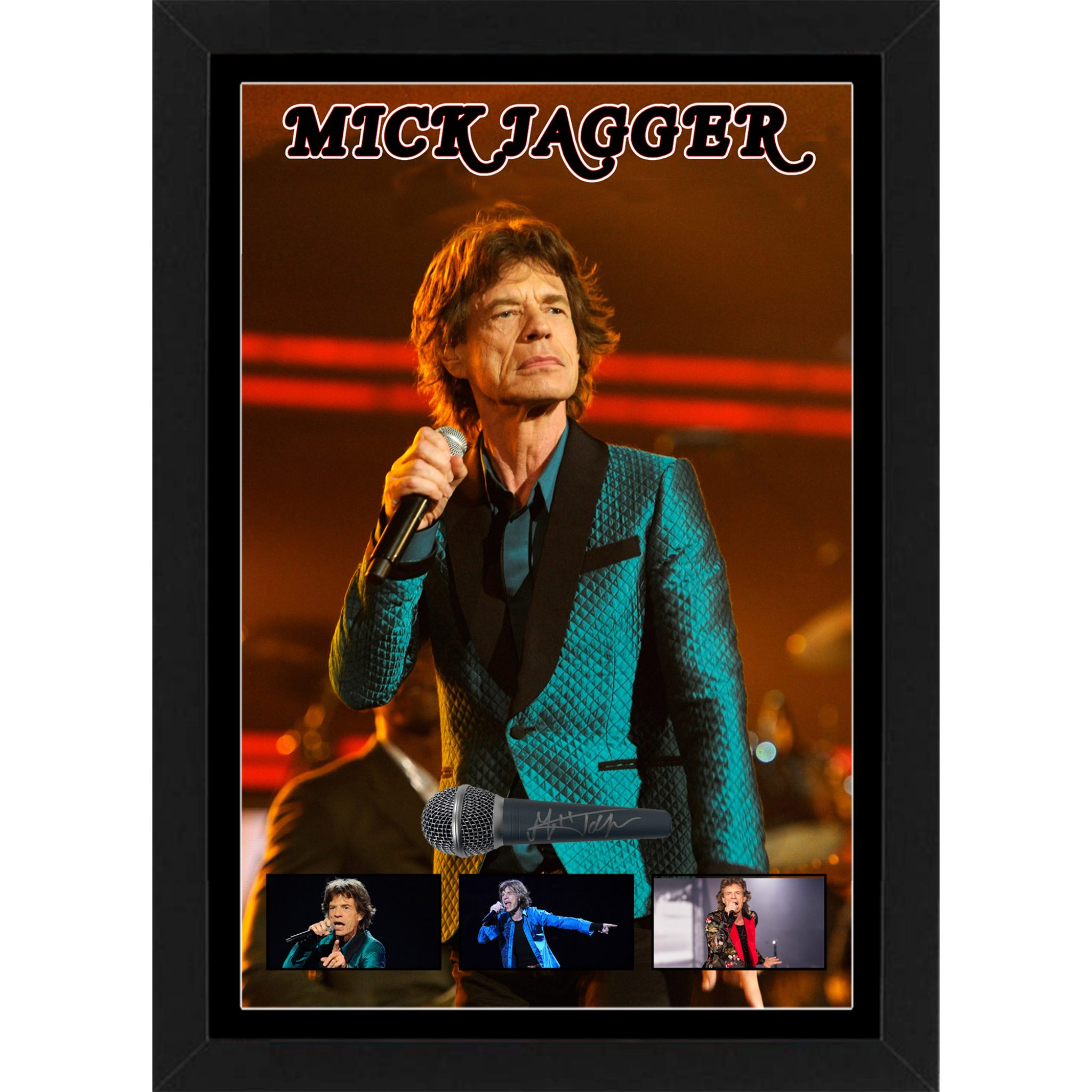 Music - Mick Jagger Signed & Framed Microphone Deluxe Display ...