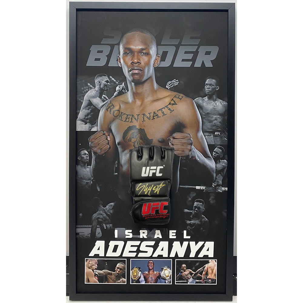 UFC – Israel Adesanya Signed & Framed Glove