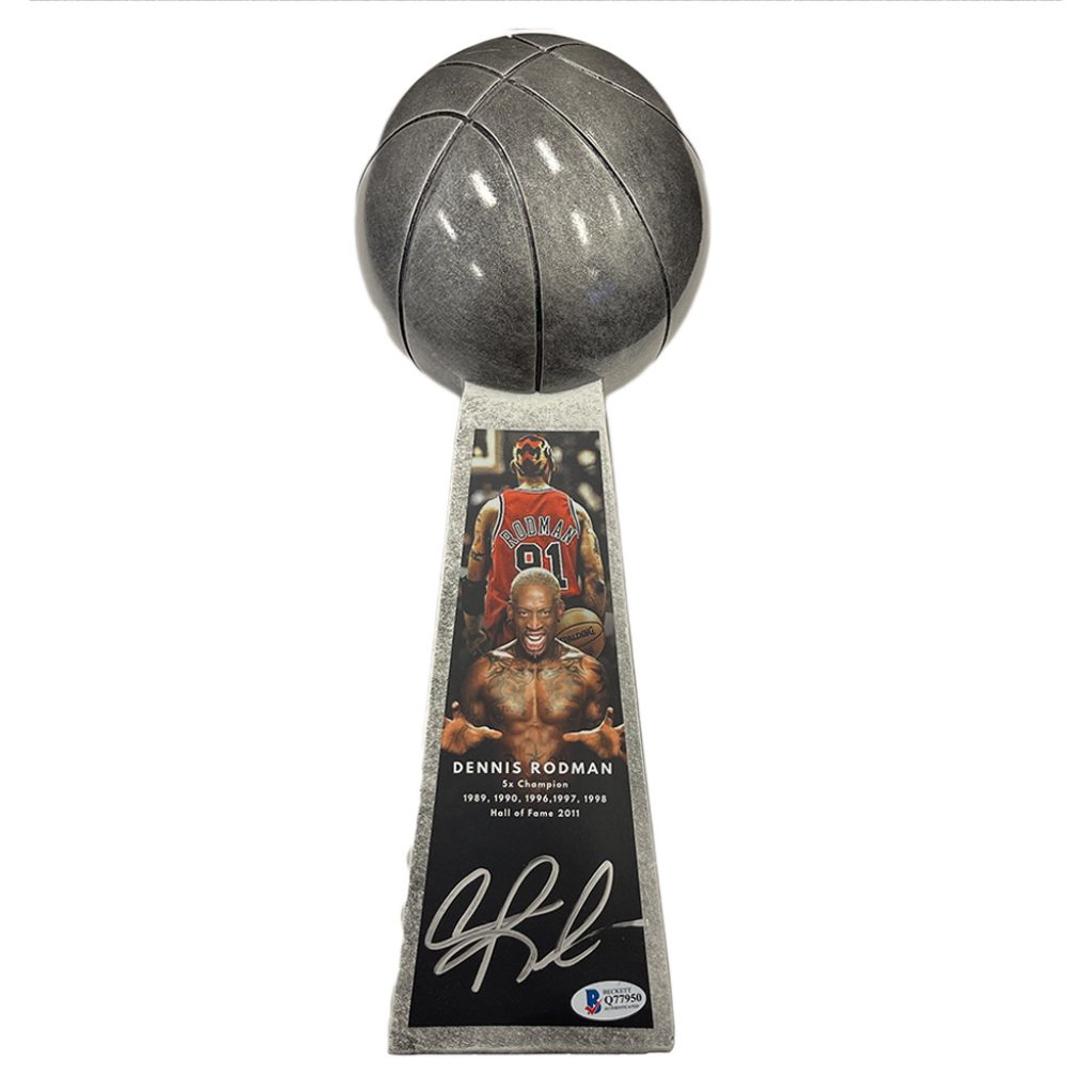 Basketball - Dennis Rodman Signed 14” Chicago Bulls Championship ...