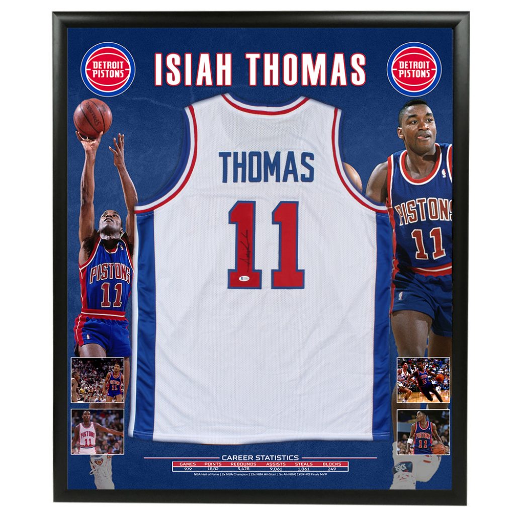 Isiah Thomas Signed Detroit Pistons White Jersey (JSA COA) 12xNBA All –