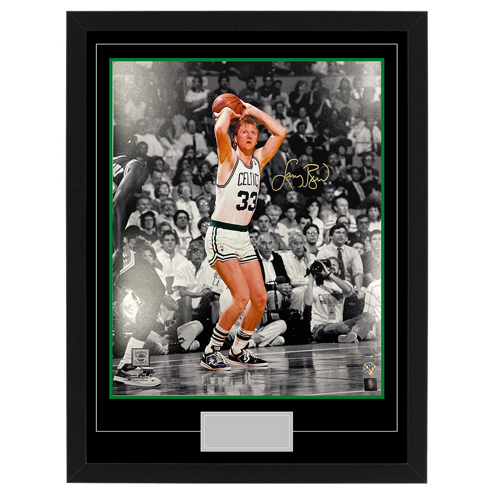 Basketball – Larry Bird Signed & Framed Lakers 16×20 Photo...