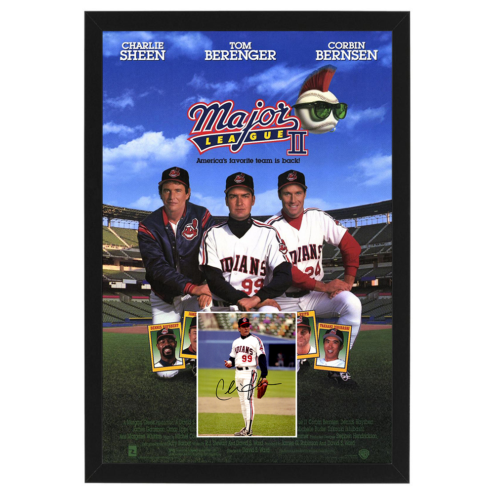 Charlie Sheen – Signed & Framed Major League Photo Display