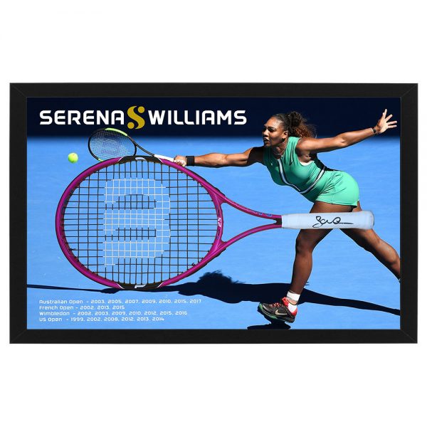 feedback Clean the bedroom guidance Serena Williams Signed & Framed Tennis Racquet | Taylormade Memorabilia |  Sports Memorabilia Australia
