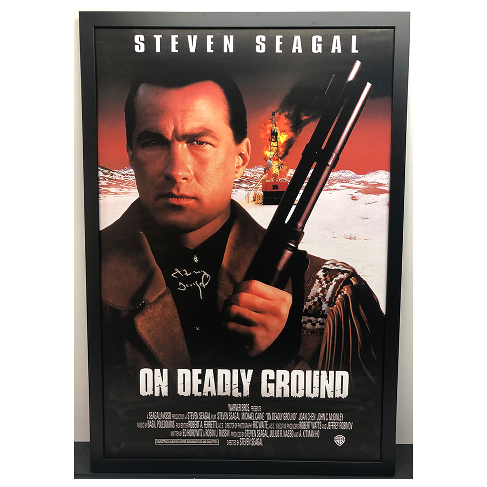 Steven Seagal – Signed and Framed On Deadly Ground Movie Poster