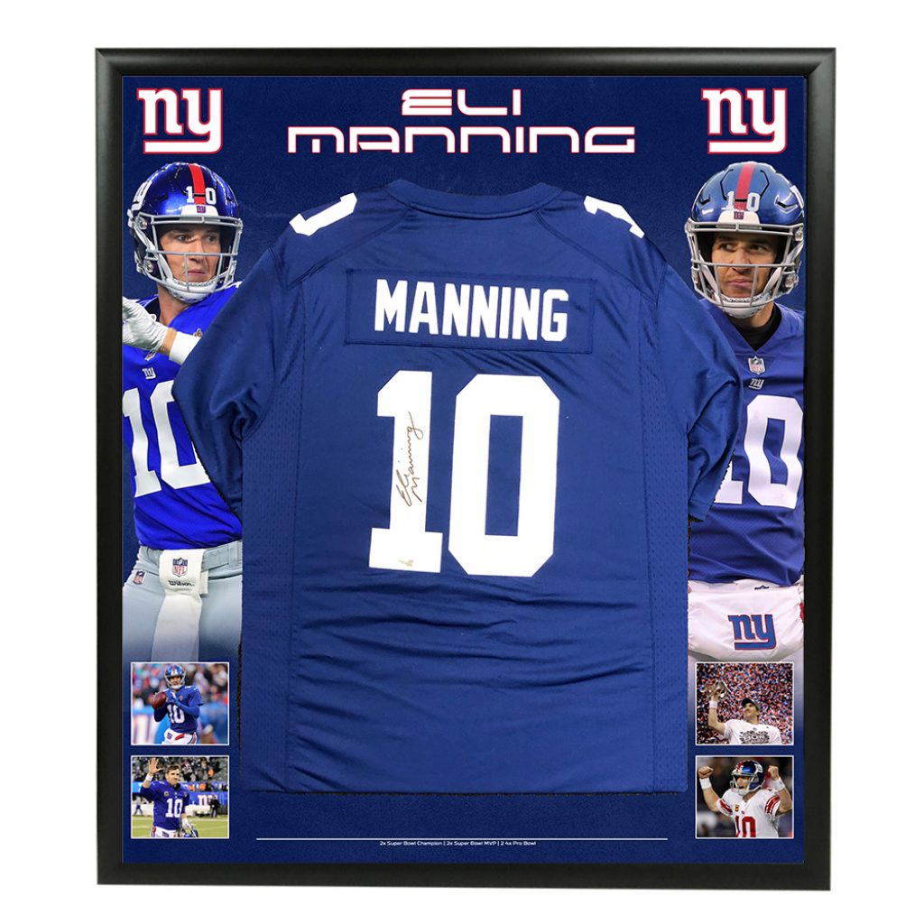 Eli Manning Autographed and Framed White Giants Jersey