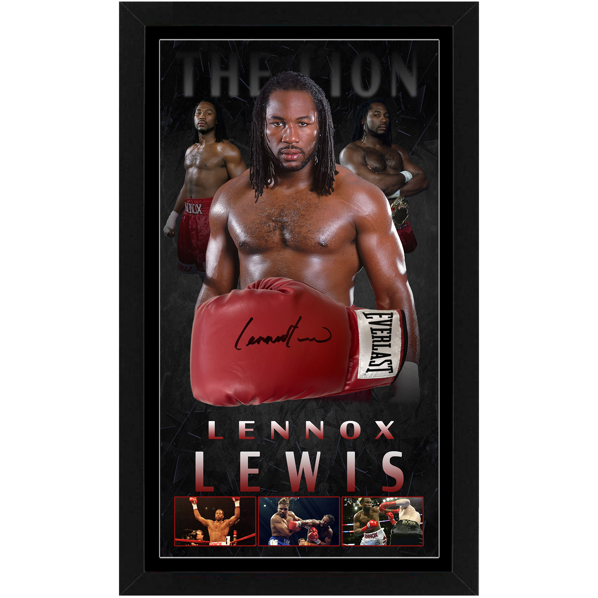 Boxing – Lennox Lewis Signed & Framed Boxing Glove