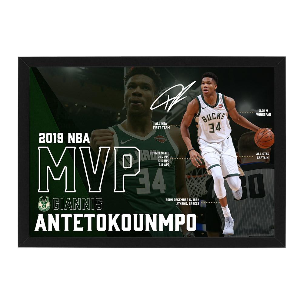 Basketball - Giannis Antetokounmpo 2019 MVP Framed ...