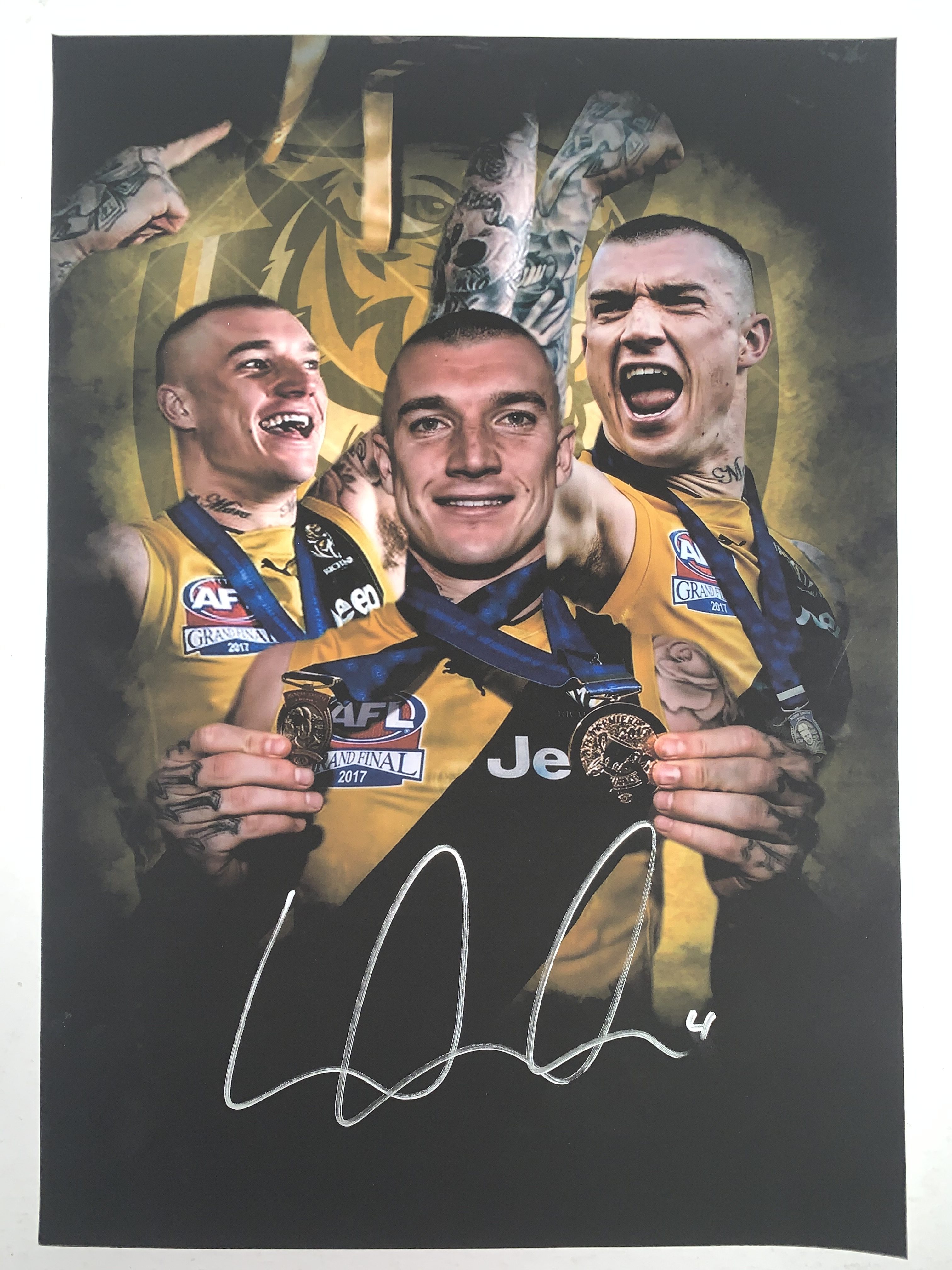 Richmond Tigers  – Dustin Martin Hand Signed and Framed Norm Smi...