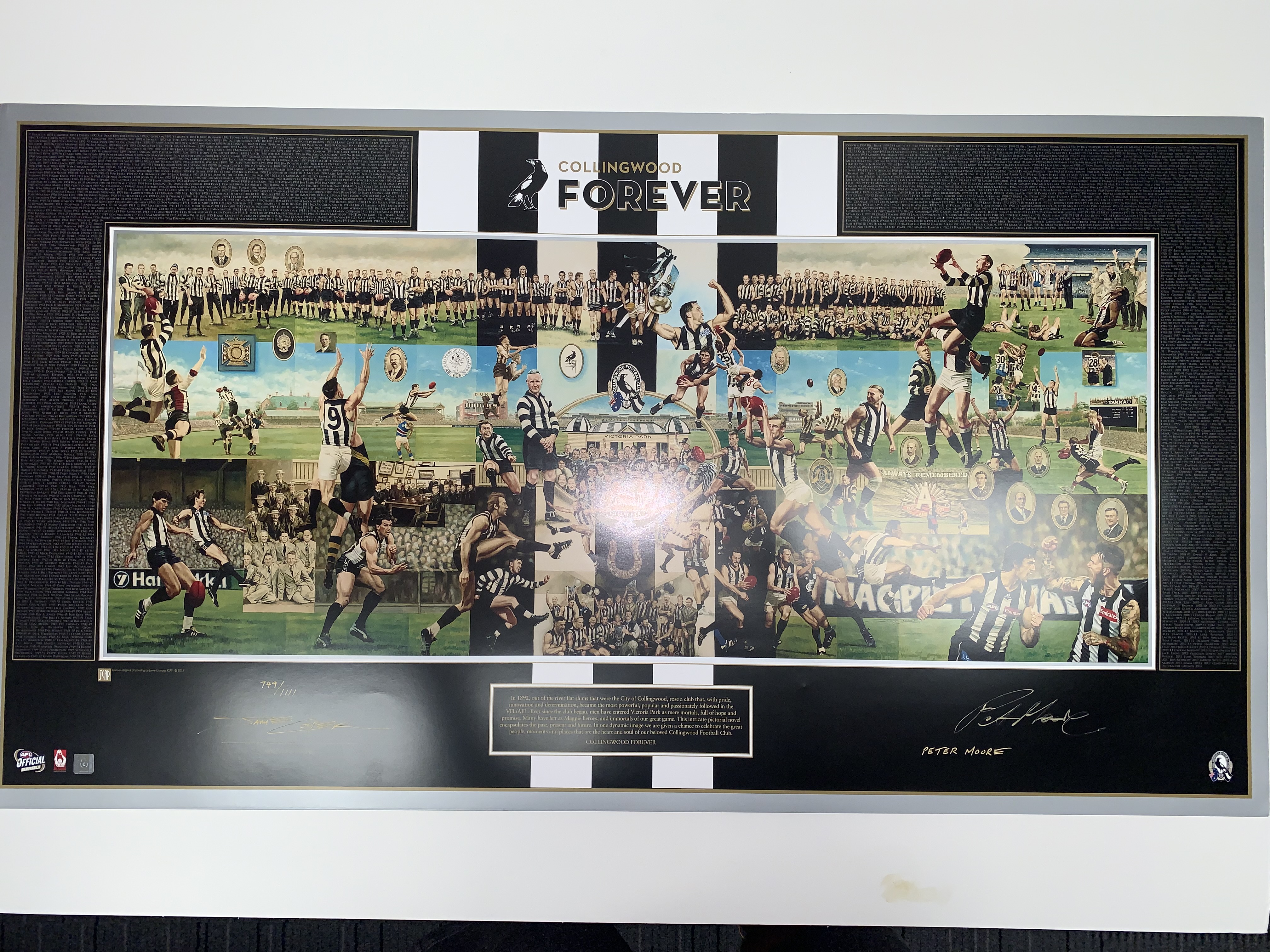 Collingwood Forever Legends Hand Signed & Framed 125th Anniversar...