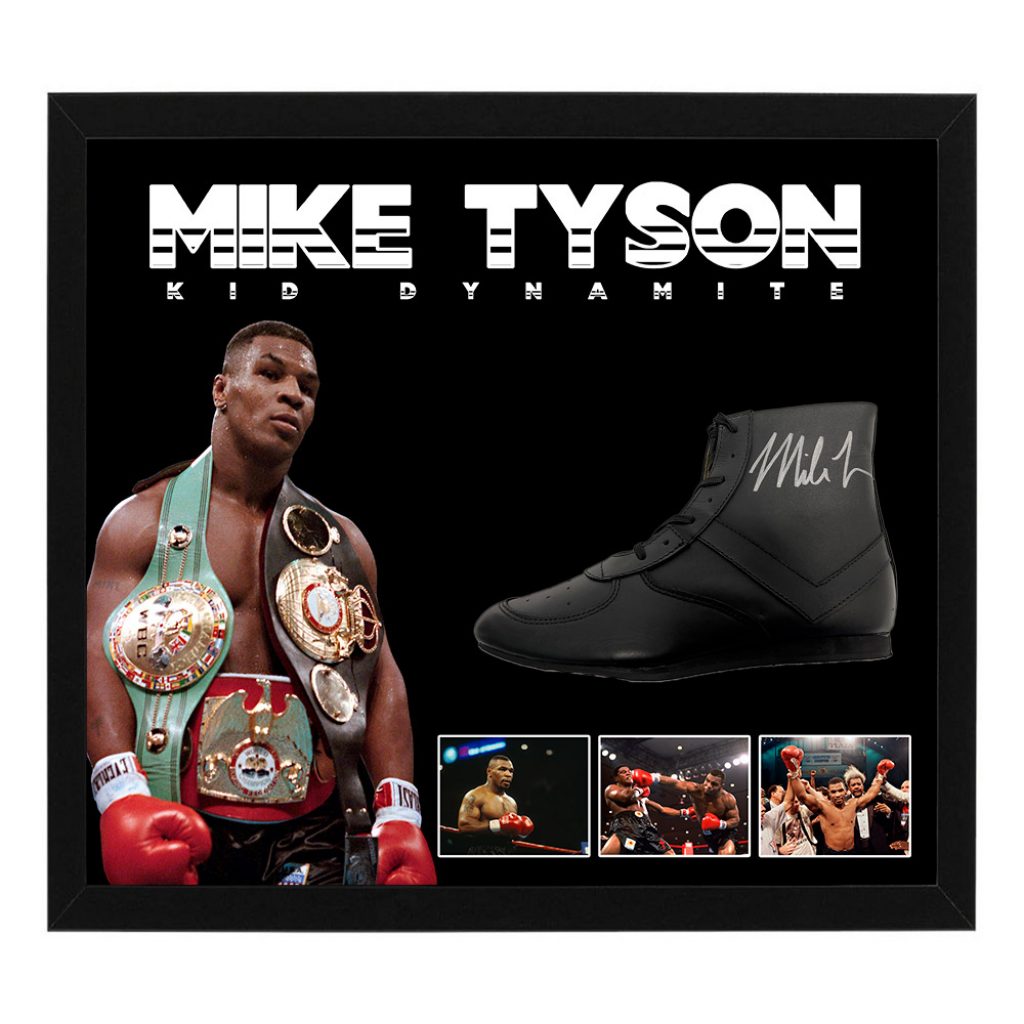Boxing Mike Tyson Signed and Framed Boxing Shoe Taylormade
