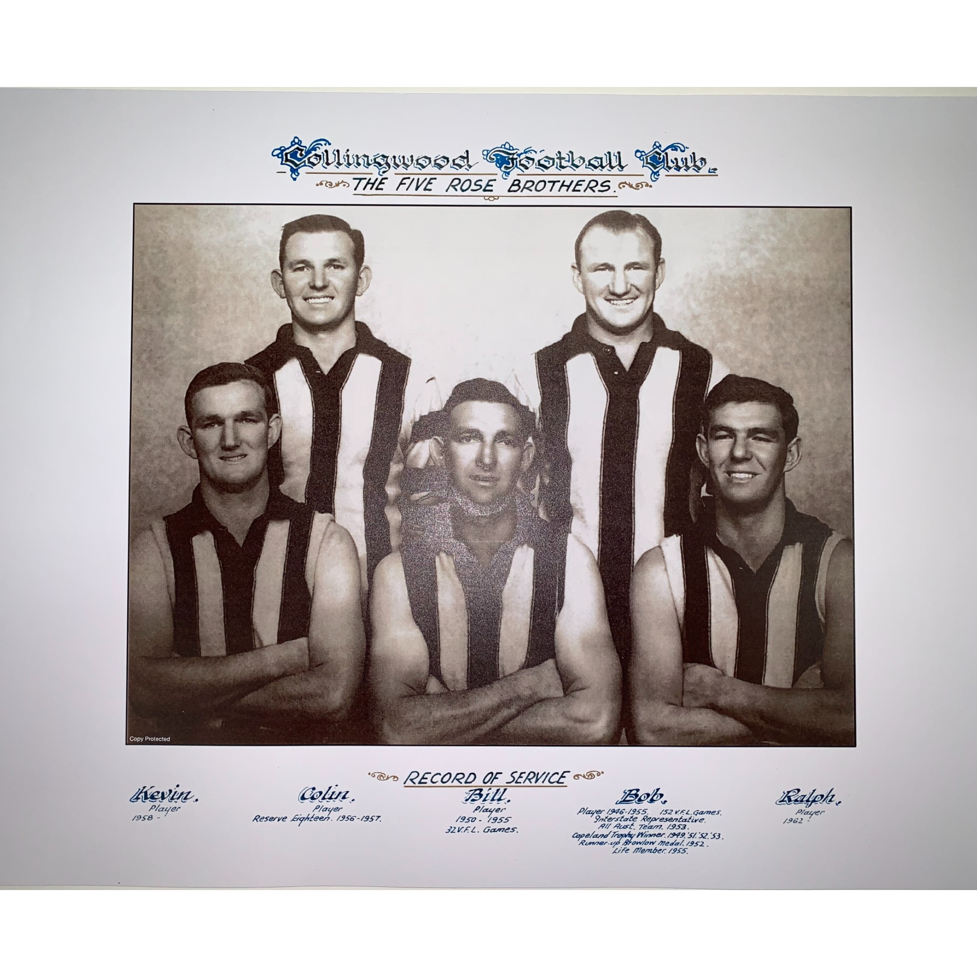 Collingwood Magpies – Bob Rose – The Five Rose Brothers Re...