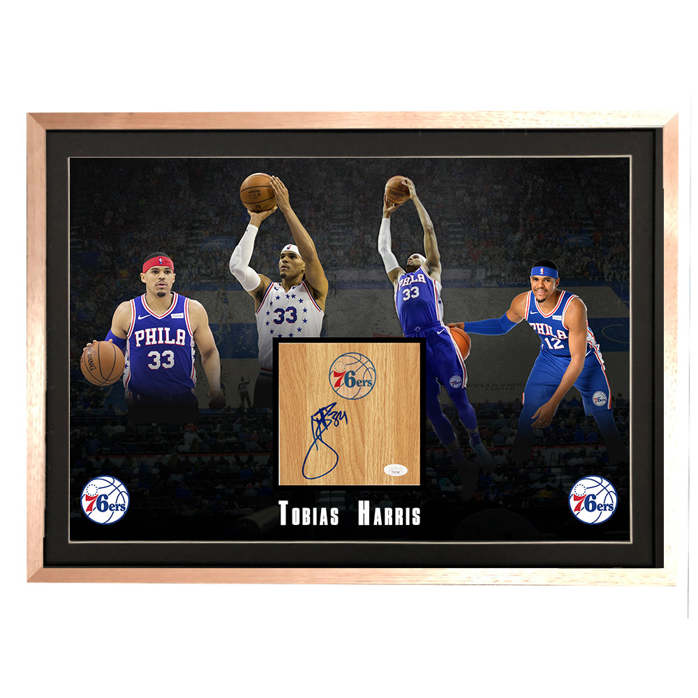 Basketball – Tobias Harris Hand Signed & Framed 6×6 Fl...
