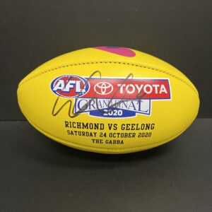 Richmond Tigers - Dustin Martin Hand Signed Sherrin 2020 Grand Final Ball First Ever Yellow AFL Grand Final Football