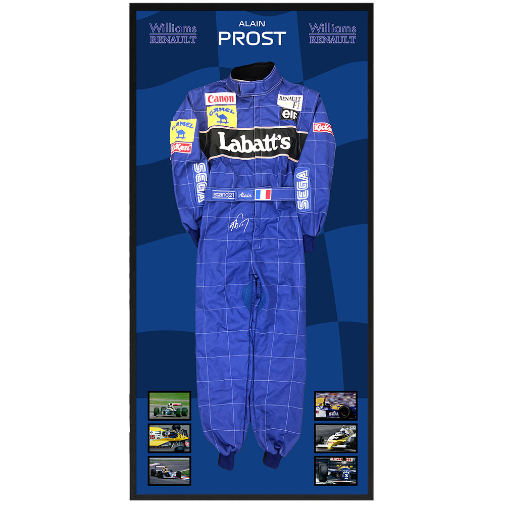 Alain Prost Signed & Framed Full Size Formula One Race Suit