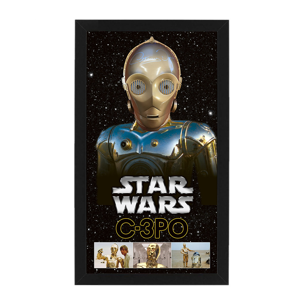 Anthony Daniels – Star Wars Signed & Framed C-3PO Mask Disp...