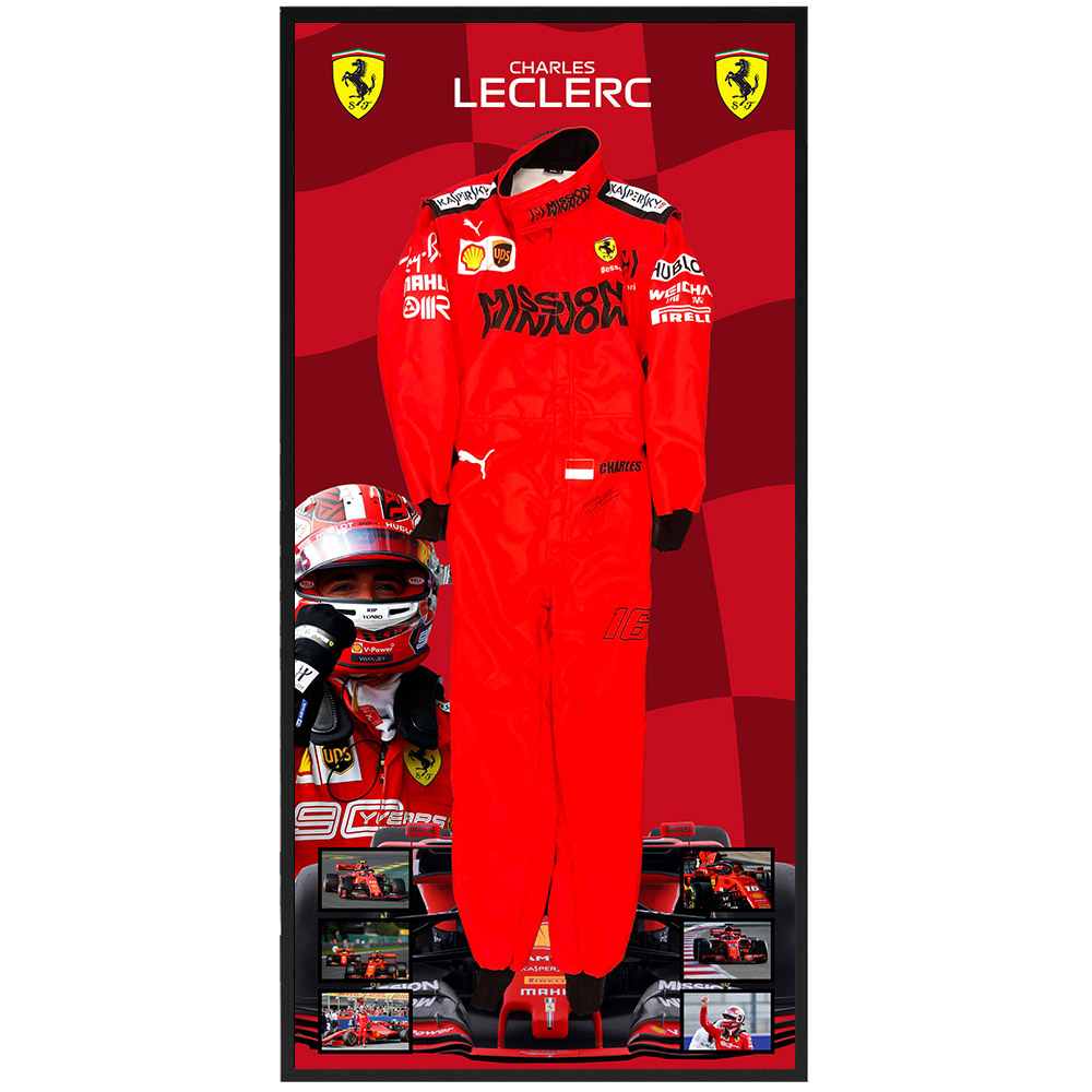 Charles Leclerc Signed & Framed Full Size Formula One Race Suit