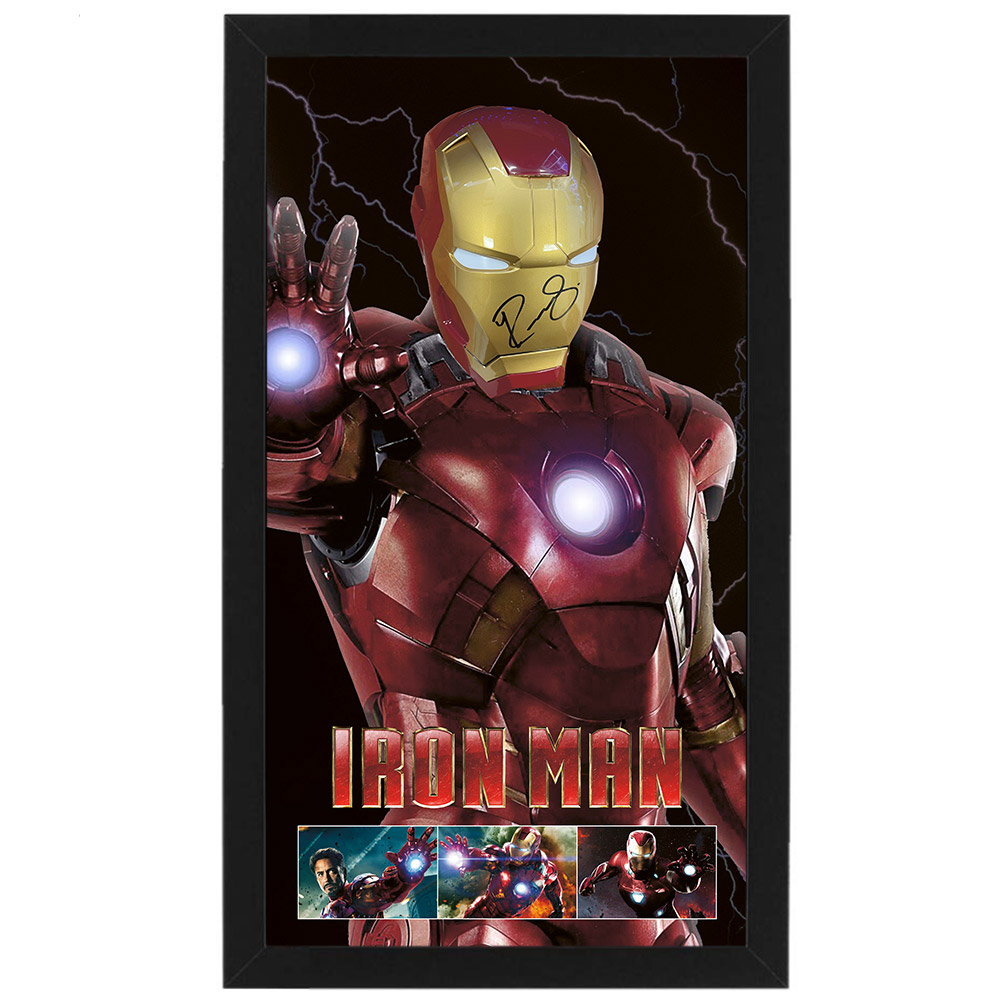 Robert Downey Jr – Signed & Framed Iron Man Mask Display