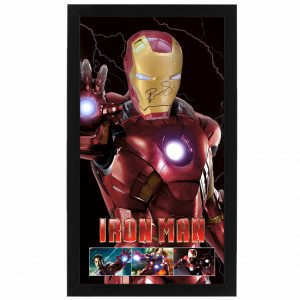 Robert Downey Jr - Signed & Framed Iron Man Mask Display