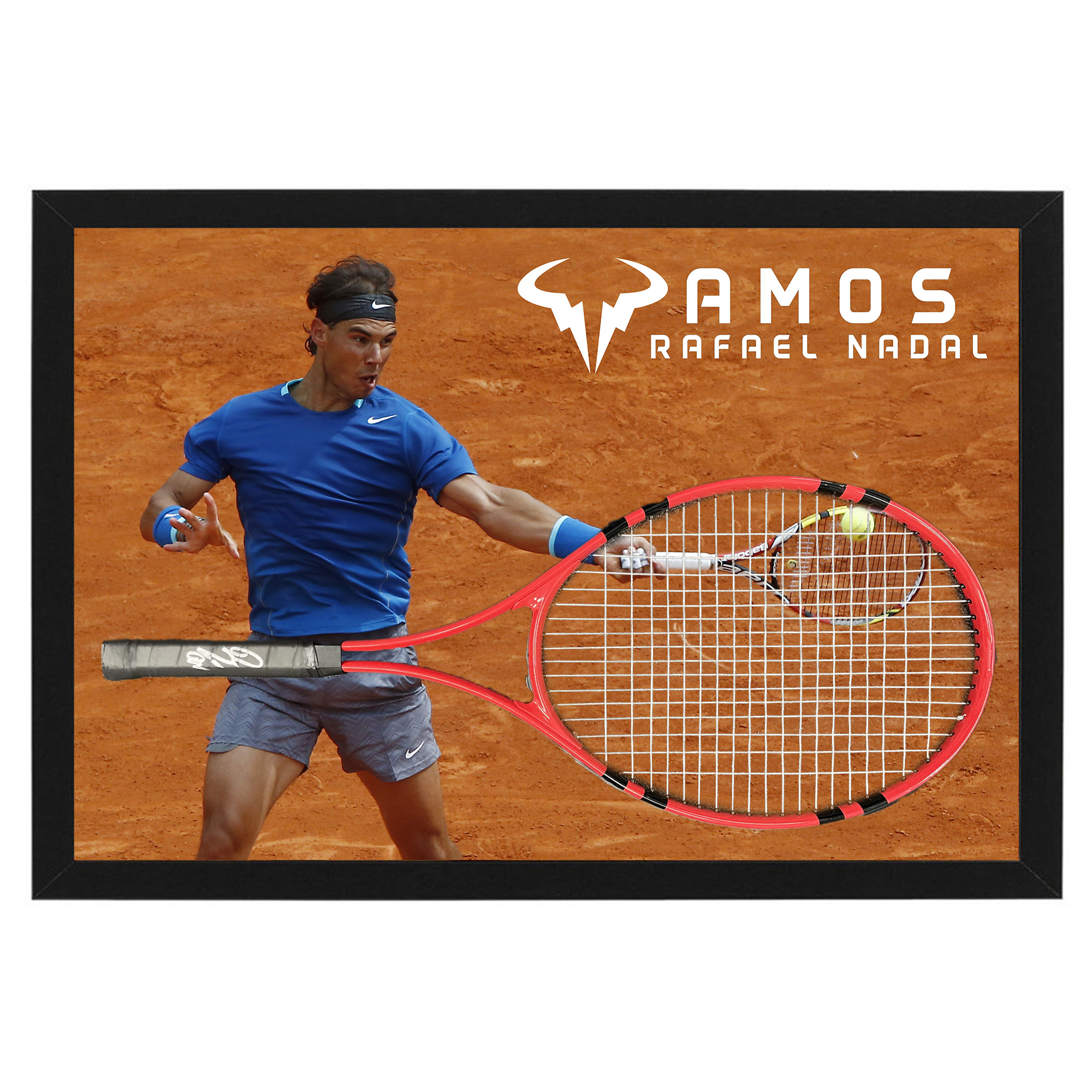 Tennis – Rafael Nadal Signed & Framed Tennis Racquet