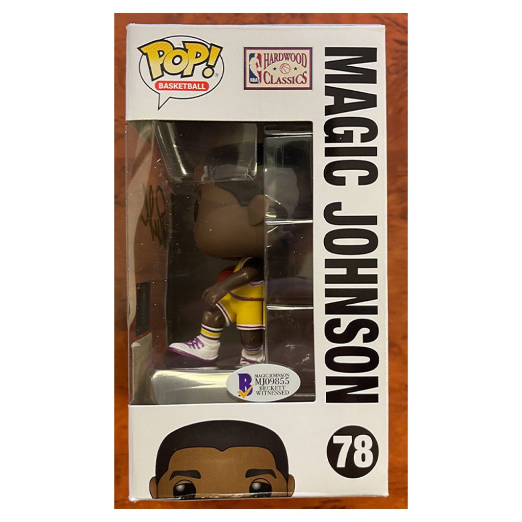 Lakers Magic Johnson Signed NBA HWC #78 Funko Pop Vinyl Figure w/ Gold Sig  BAS