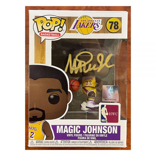 Magic Johnson Autographed & Framed Purple Los Angeles Jersey Auto Beckett COA