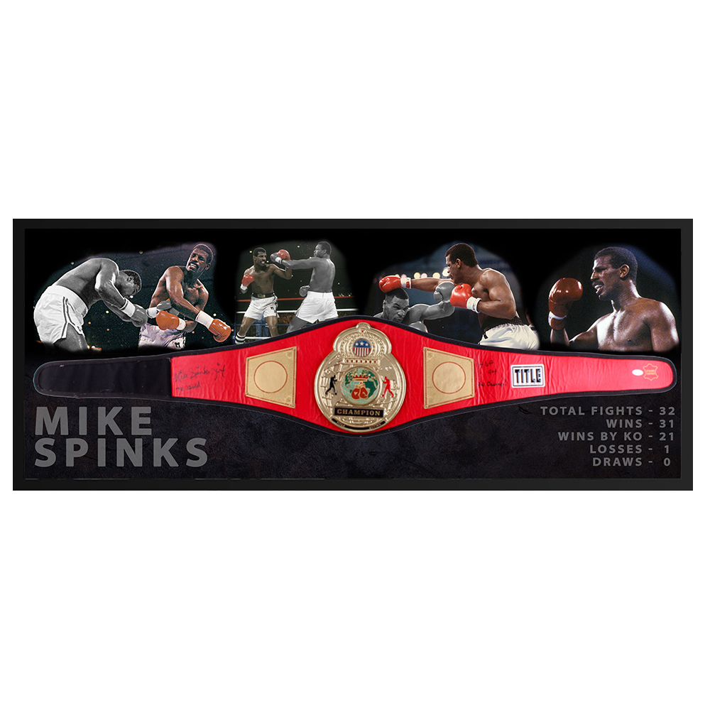 Boxing – Mike “Jinx” Spinks Signed & Framed Hea...