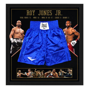 Roy Jones Jr - Signed & Framed Boxing Trunks (JSA)