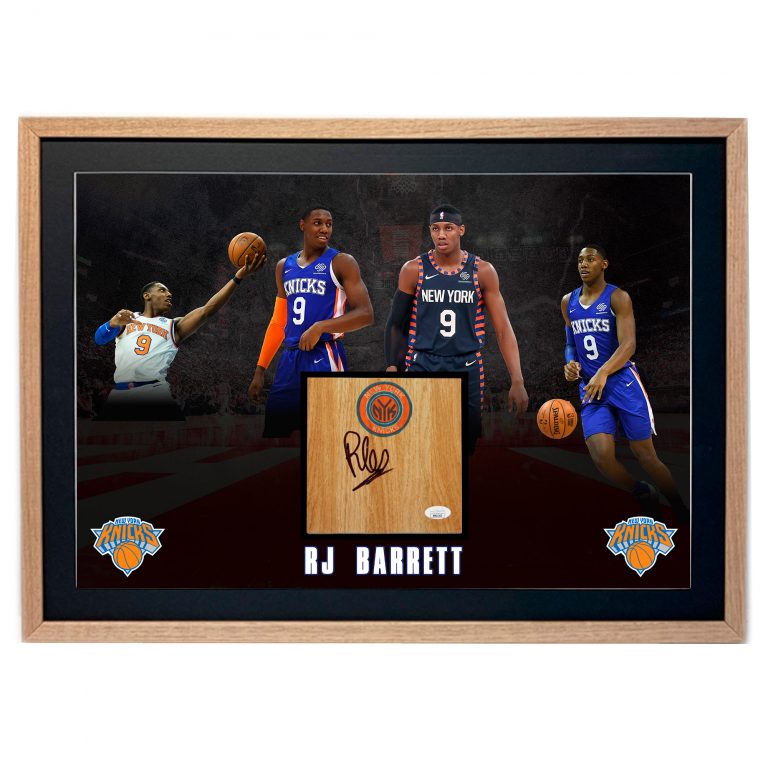 Basketball - RJ Barrett Hand Signed Wood Floorboard Piece Display (JSA ...