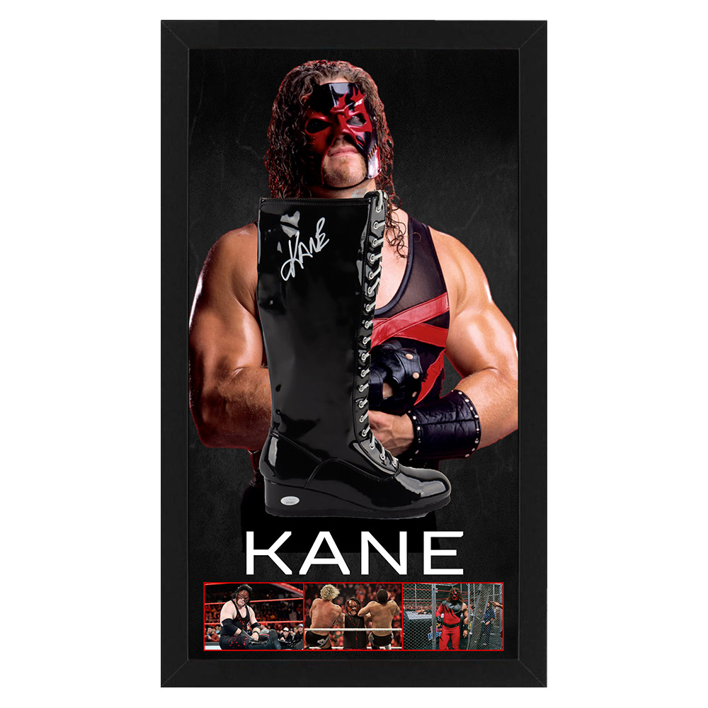 WWE – Kane Signed & Framed Wrestling Boot (JSA COA)