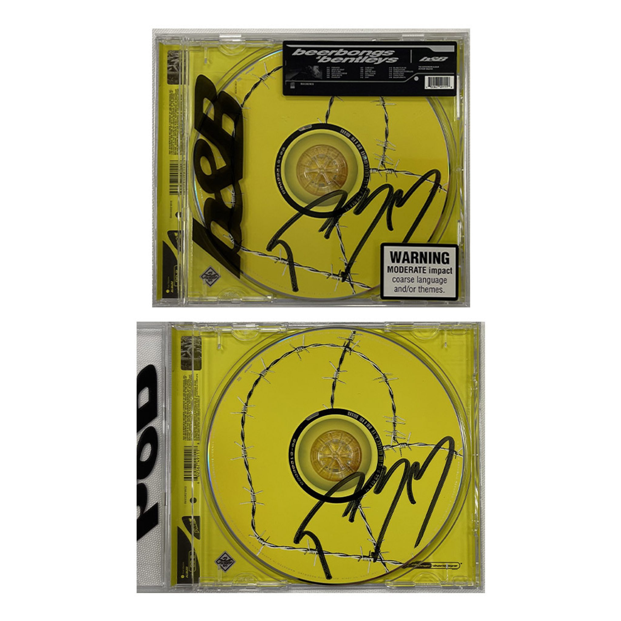 Post Malone Beerbongs & Bentleys VIP Tour Skateboard Deck & Hand Signed CD Taylormade