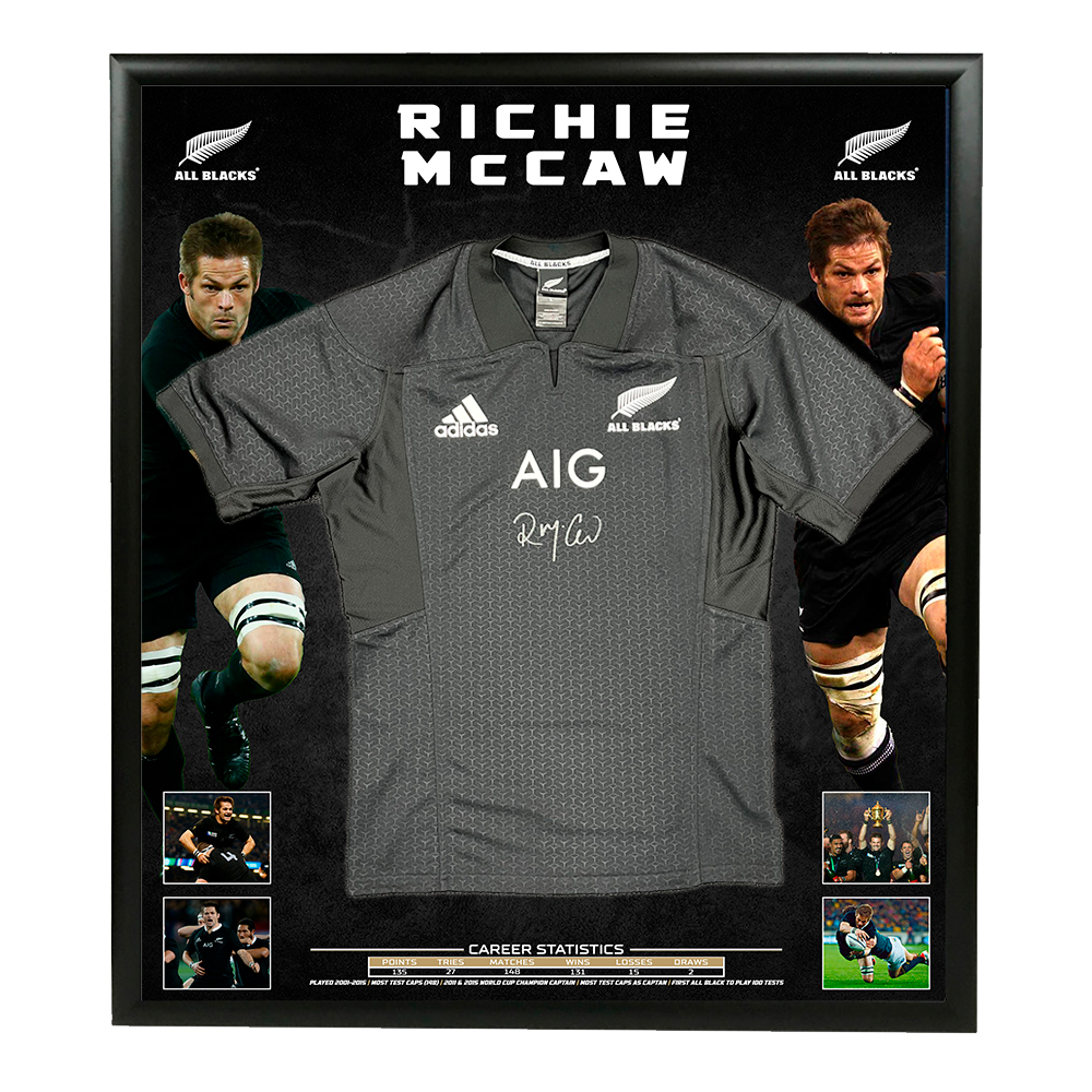 Rugby Union – Richie McCaw All-Blacks Signed & Framed Jerse...