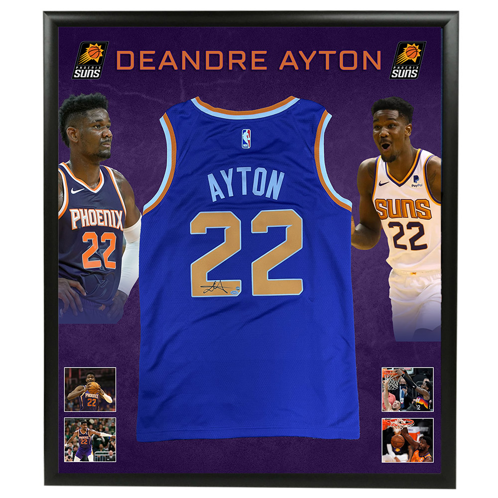 Basketball – Deandre Ayton Signed & Framed Phoenix Suns Jer...