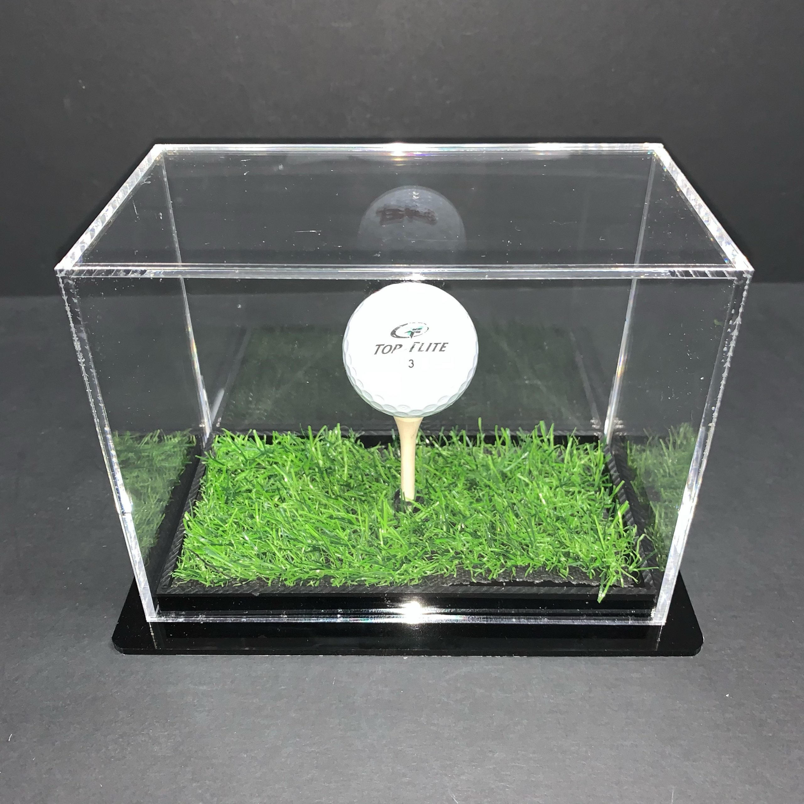 Display Case – Golf Ball Acrylic Display Case w/ Grass & Te...