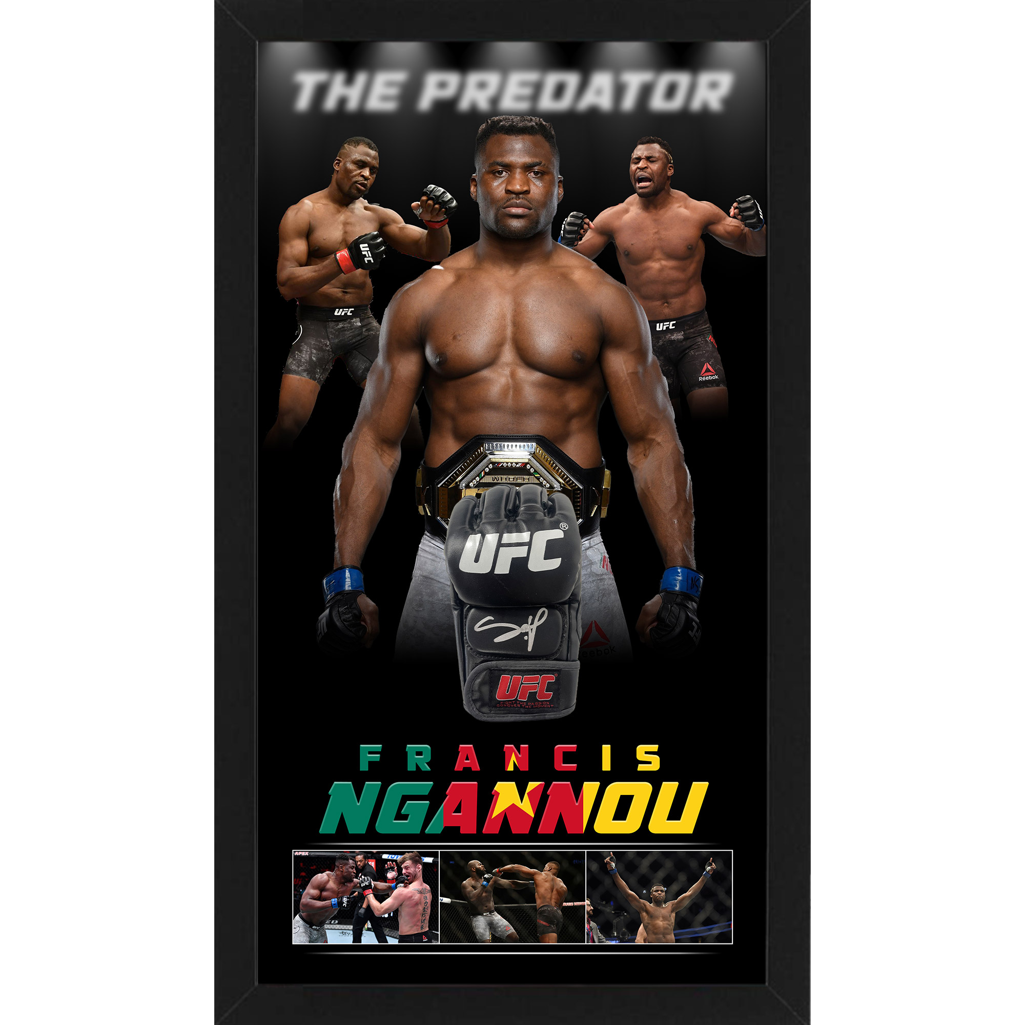 UFC – Francis Ngannou Signed & Framed UFC Glove (Beckett Ho...