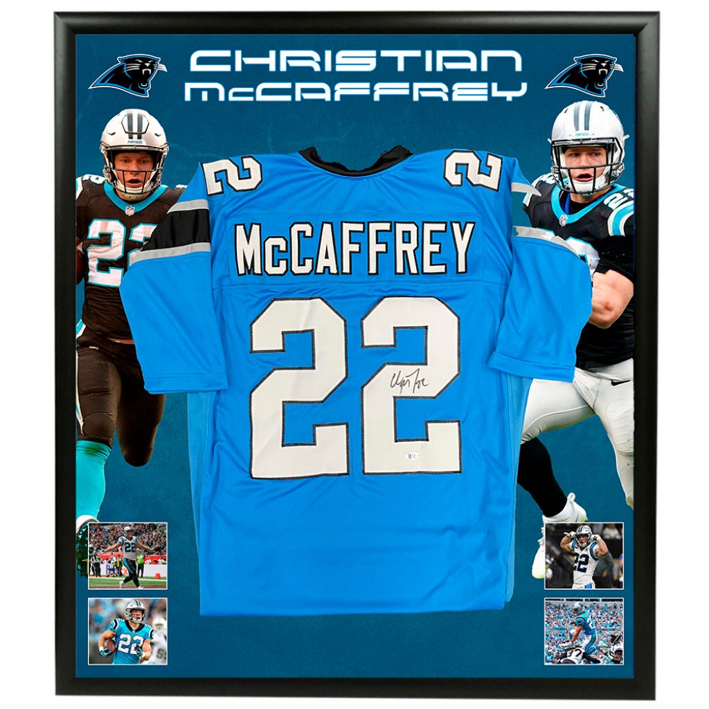 NFL – Christian McCaffrey Signed & Framed Carolina Panthers Jersey (Beckett  COA), Taylormade Memorabilia