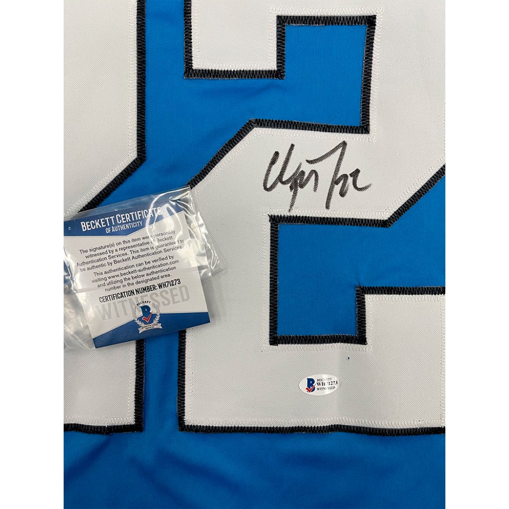 Christian McCaffrey Autographed and Framed Carolina Panthers Jersey