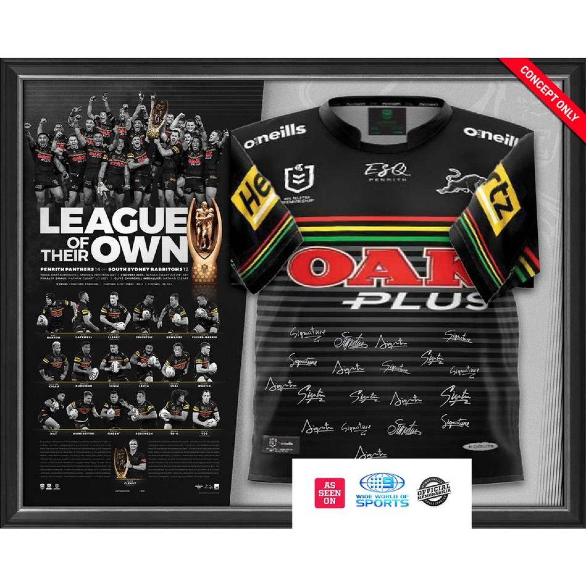 PENRITH PANTHERS 2021 PREMIERS TEAM SIGNED JERSEY | Taylormade Memorabilia | Sports Memorabilia 