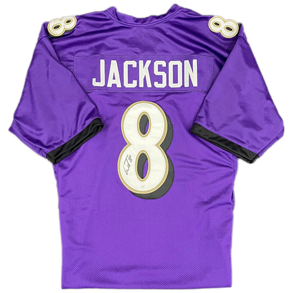 Lamar Jackson Autographed Baltimore (Purple #8) Custom Jersey