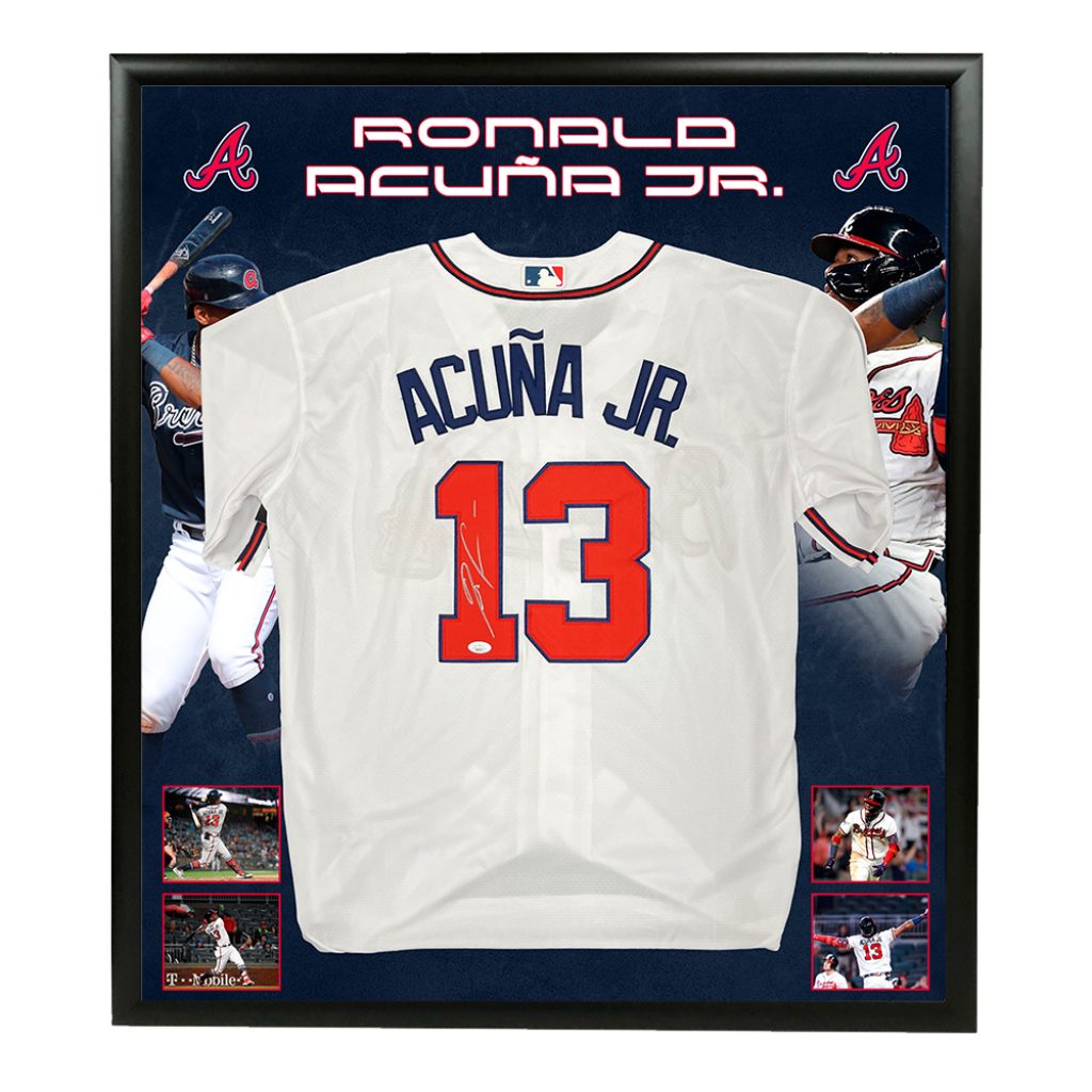 Ronald Acuna Jr Signed Custom Red Pro-Style Baseball Jersey JSA