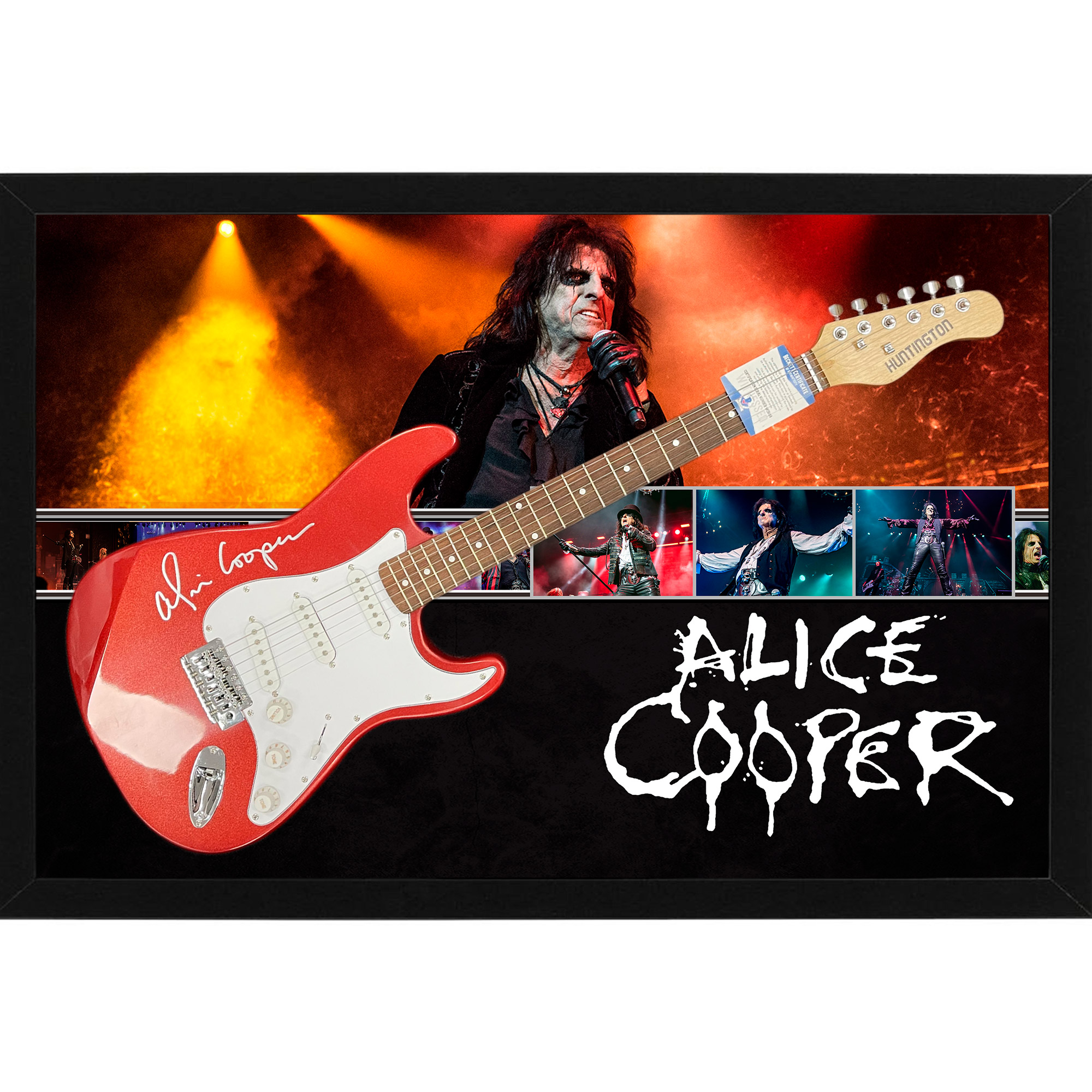 Music – Alice Cooper Signed & Framed Full-Size Electric Gui...
