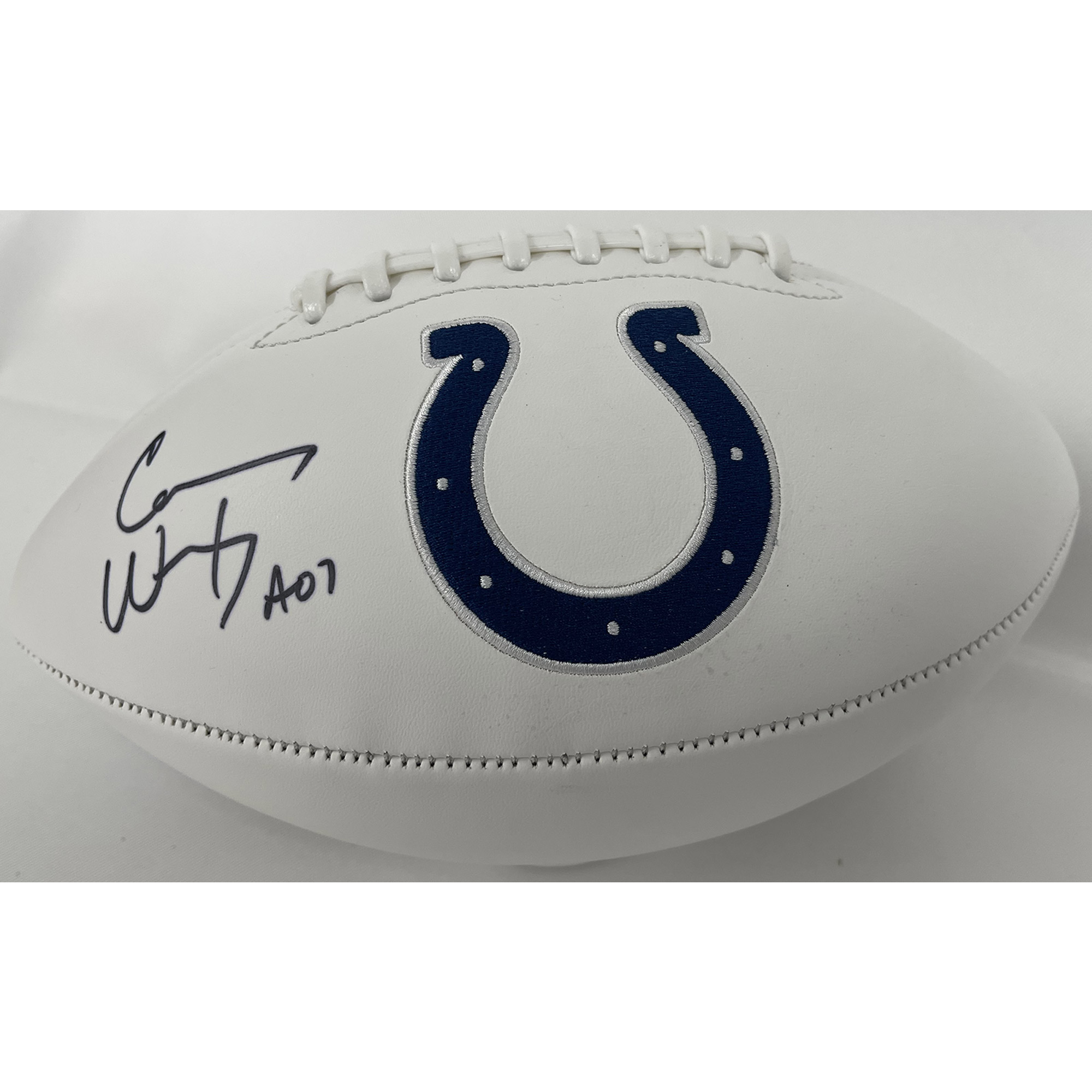 NFL – Carson Wentz Hand Signed Indianapolis Colts White Logo Footbal...